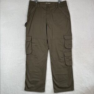 Abercrombie & Fitch Cargo Pants Womens 33/16L Olive Green Hammer Loop Relaxed